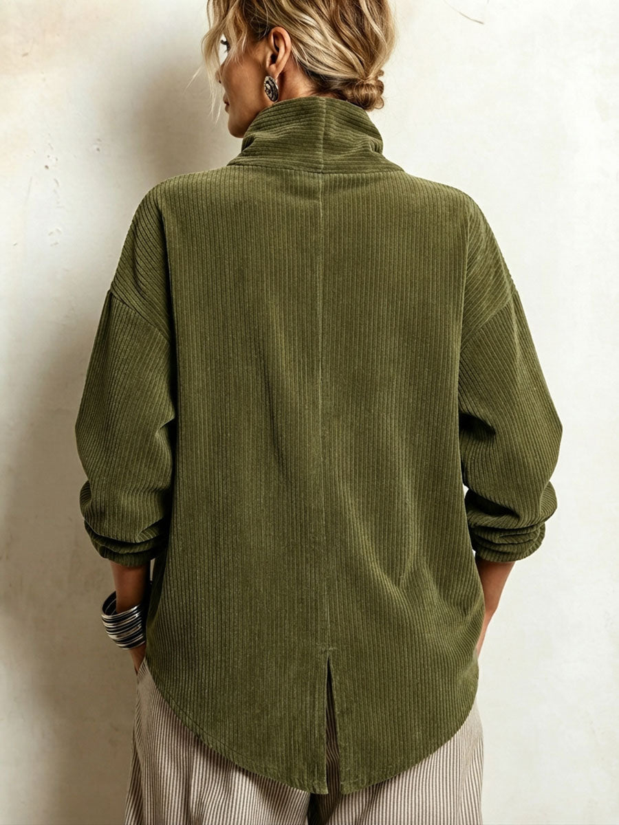 Josie™ Funnel Neck Corduroy Top