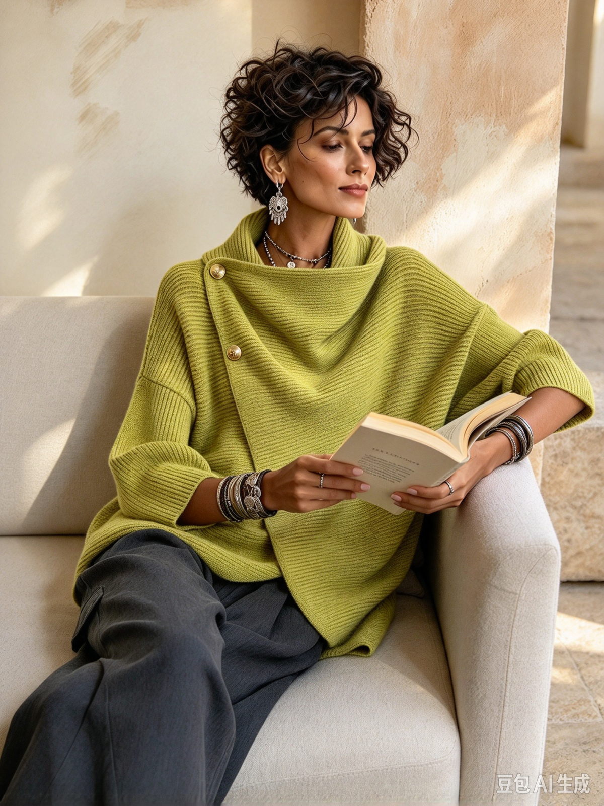 Noelle™ Asymmetric Button-Up Sweater