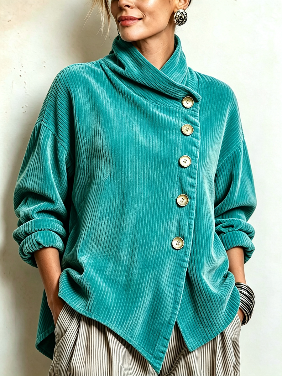 Josie™ Funnel Neck Corduroy Top