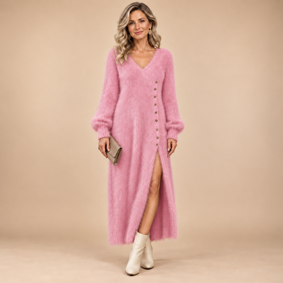 Willow™ V-Neck Slit Fall Dress
